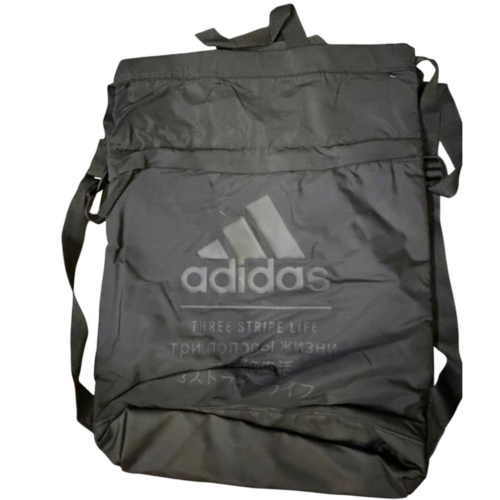 Adidas Three Stripe Life Convertible Tote Backpack Black Media Safe Pocket NWT